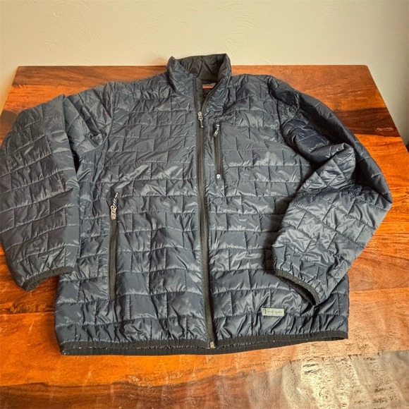 Free Country Jacket Mens Size M Navy Blue Quilted Insulated Full Zip